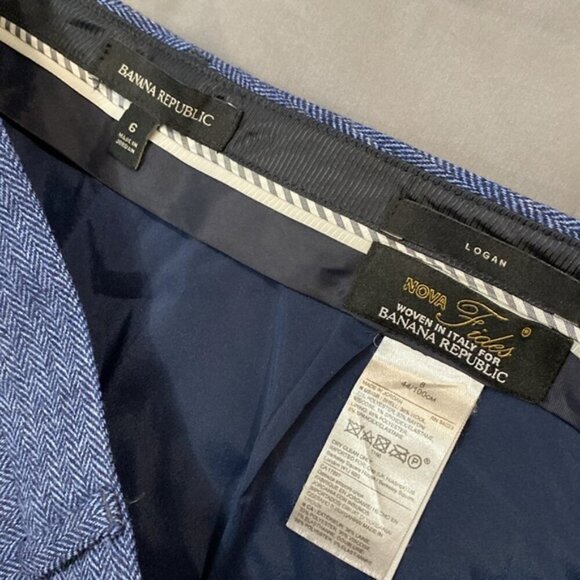 Banana Republic Straight leg Pants Trouser blue Logan Wool size 6 - Picture 12 of 14